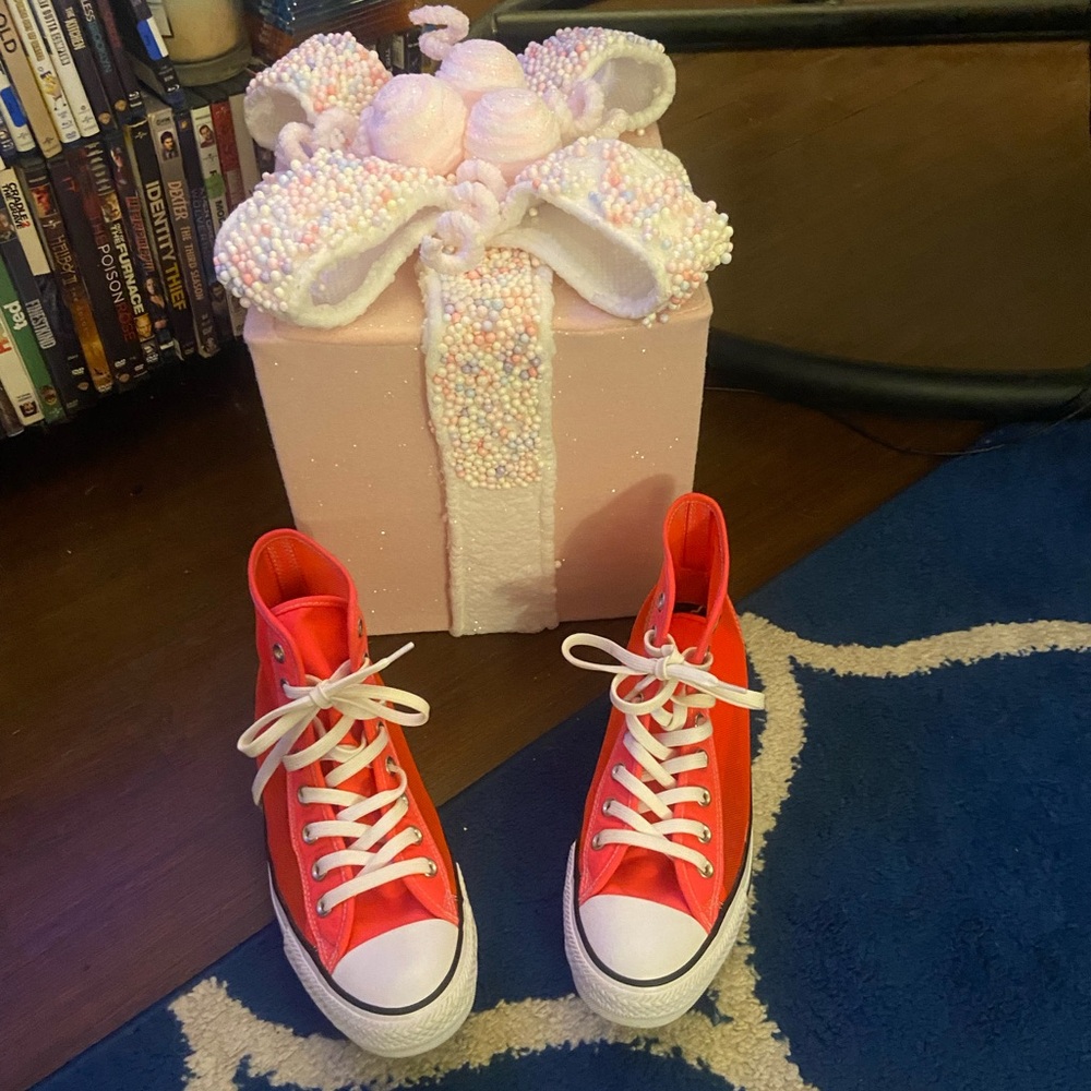 Neon Pink Converse Mesh High-Top Sneakers